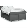 Image de vidaXL Sommier Ã  lattes de lit avec matelas Gris foncÃ© 160x200cm Tissu