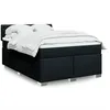 Image de vidaXL Sommier Ã  lattes de lit avec matelas Noir 160x200 cm Tissu