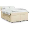 Image de vidaXL Sommier Ã  lattes de lit avec matelas CrÃ¨me 160x200 cm Tissu