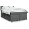 Image de vidaXL Sommier Ã  lattes de lit avec matelas Gris foncÃ© 160x200cm Tissu