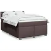 Image de vidaXL Sommier Ã  lattes de lit avec matelas Marron foncÃ© 160x200 cm