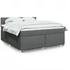 Image de vidaXL Sommier Ã  lattes de lit avec matelas Gris foncÃ© 180x200cm Tissu
