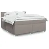 Image de vidaXL Sommier Ã  lattes de lit avec matelas Taupe 180x200 cm Tissu
