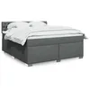 Image de vidaXL Sommier Ã  lattes de lit avec matelas Gris foncÃ© 180x200cm Tissu