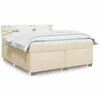 Image de vidaXL Sommier Ã  lattes de lit avec matelas CrÃ¨me 180x200 cm Tissu
