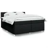 Image de vidaXL Sommier Ã  lattes de lit avec matelas Noir 200x200 cm Tissu