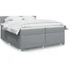 Image de vidaXL Sommier Ã  lattes de lit avec matelas Gris clair 200x200cm Tissu