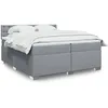 Image de vidaXL Sommier Ã  lattes de lit avec matelas Gris clair 200x200cm Tissu