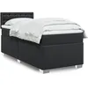 Image de vidaXL Sommier Ã  lattes de lit avec matelas Noir 80x200cm Similicuir