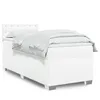 Image de vidaXL Sommier Ã  lattes de lit avec matelas Blanc 90x190 cm Similicuir
