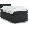 Image de vidaXL Sommier Ã  lattes de lit avec matelas Noir 100x200 cm Similicuir