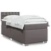 Image de vidaXL Sommier Ã  lattes de lit avec matelas Gris 100x200 cm Similicuir