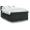 Image de vidaXL Sommier Ã  lattes de lit avec matelas Noir 140x200 cm Similicuir