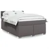 Image de vidaXL Sommier Ã  lattes de lit avec matelas Gris 140x200 cm Similicuir