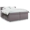 Image de vidaXL Sommier Ã  lattes de lit avec matelas Gris 200x200 cm Similicuir