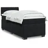 Image de vidaXL Sommier Ã  lattes de lit avec matelas Noir 100x200 cm Velours