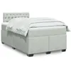 Image de vidaXL Sommier Ã  lattes de lit et matelas gris clair 120x190cm velours