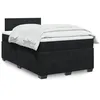 Image de vidaXL Sommier Ã  lattes de lit avec matelas Noir 120x200 cm Velours