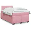 Image de vidaXL Sommier Ã  lattes de lit avec matelas Rose 120x200 cm Velours