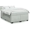 Image de vidaXL Sommier Ã  lattes de lit et matelas Gris clair 140x190cm Velours