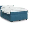 Image de vidaXL Sommier Ã  lattes de lit et matelas Bleu foncÃ© 140x190cm Velours