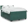 Image de vidaXL Sommier Ã  lattes de lit et matelas Vert foncÃ© 140x200cm Velours