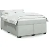 Image de vidaXL Sommier Ã  lattes de lit et matelas Gris clair 140x200cm Velours