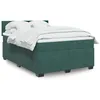 Image de vidaXL Sommier Ã  lattes de lit et matelas Vert foncÃ© 140x200cm Velours