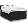 Image de vidaXL Sommier Ã  lattes de lit avec matelas Noir 140x200 cm Velours