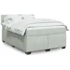 Image de vidaXL Sommier Ã  lattes de lit et matelas Gris clair 160x200cm Velours