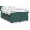 Image de vidaXL Sommier Ã  lattes de lit et matelas Vert foncÃ© 160x200cm Velours