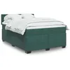 Image de vidaXL Sommier Ã  lattes de lit et matelas Vert foncÃ© 160x200cm Velours