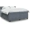 Image de vidaXL Sommier Ã  lattes de lit et matelas Gris foncÃ© 200x200cm Velours