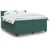 Image de vidaXL Sommier Ã  lattes de lit et matelas Vert foncÃ© 200x200cm Velours