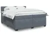 Image de vidaXL Sommier Ã  lattes de lit et matelas Gris foncÃ© 200x200cm Velours
