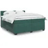Image de vidaXL Sommier Ã  lattes de lit et matelas Vert foncÃ© 200x200cm Velours
