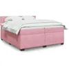 Image de vidaXL Sommier Ã  lattes de lit avec matelas Rose 200x200 cm Velours