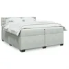 Image de vidaXL Sommier Ã  lattes de lit et matelas Gris clair 200x200cm Velours