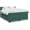 Image de vidaXL Sommier Ã  lattes de lit et matelas Vert foncÃ© 200x200cm Velours
