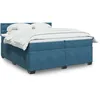 Image de vidaXL Sommier Ã  lattes de lit et matelas Bleu 200x200 cm velours