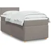 Image de vidaXL Sommier Ã  lattes de lit avec matelas Taupe 80x200 cm Tissu