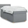 Image de vidaXL Sommier Ã  lattes de lit avec matelas gris clair 80x200 cm tissu