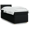 Image de vidaXL Sommier Ã  lattes de lit et matelas Noir 80x200 cm Tissu