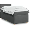 Image de vidaXL Sommier Ã  lattes de lit et matelas Gris foncÃ© 90x190 cm Tissu