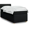 Image de vidaXL Sommier Ã  lattes de lit avec matelas Noir 90x190 cm Tissu