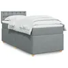 Image de vidaXL Sommier Ã  lattes de lit et matelas Gris clair 90x190 cm Tissu