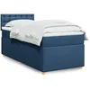 Image de vidaXL Sommier Ã  lattes de lit avec matelas Bleu 90x190 cm Tissu