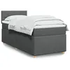 Image de vidaXL Sommier Ã  lattes de lit avec matelas Gris foncÃ© 90x200 cm Tissu