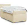 Image de vidaXL Sommier Ã  lattes de lit avec matelas CrÃ¨me 90x200 cm Tissu