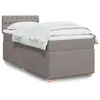 Image de vidaXL Sommier Ã  lattes de lit avec matelas Taupe 100x200 cm Tissu